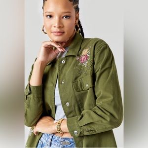 Embroidered utility jacket